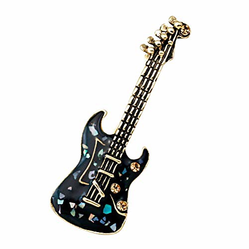 

guitar lapel pin enamel brooch rhinestones breastpin badge suit shirt sweater collar backpack