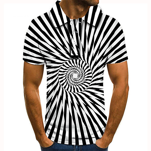 

Men's Golf Shirt Tennis Shirt 3D Print 3D Graphic Prints Button-Down Short Sleeve Street Tops Casual Fashion Cool Black / Sports