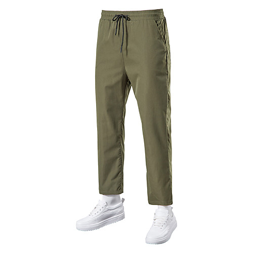 

Men's Stylish Chino Pants Chinos Pants Solid Colored Black Army Green Khaki Gray