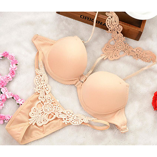 

Women's Bra & Panty Set Underwire Bra 3/4 Cup Butterfly Sexy Purple