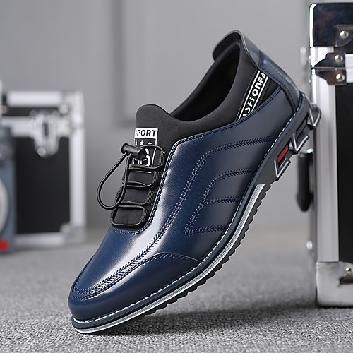 

Men's Oxfords Daily Office & Career Walking Shoes PU Waterproof Wear Proof Blue Orange Black Fall Spring