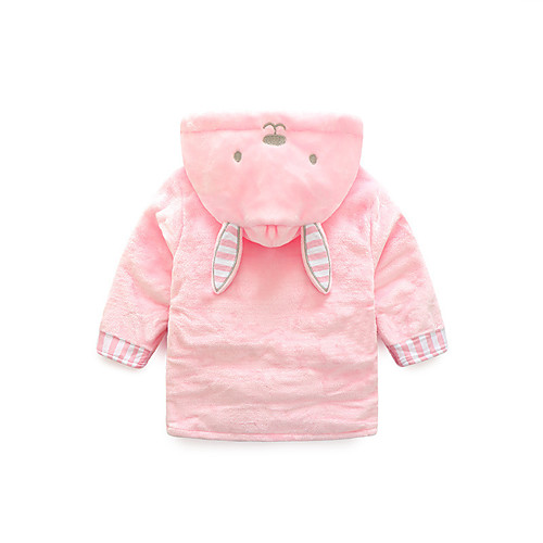 

Flannel Bathrobe for Baby, Cute Pink Rabbit Soft Absorbent Home Wear Children's Animal Bathrobe
