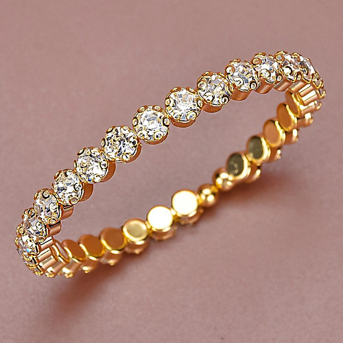 

Women's Cuff Bracelet Tennis Bracelet Bracelet Tennis Chain Wedding Simple Elegant European Rhinestone Bracelet Jewelry Gold For Anniversary Gift Formal Prom Date