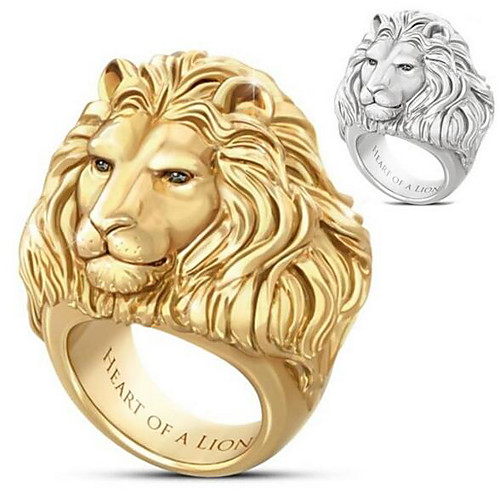 

Band Ring 3D Silver Gold Alloy Lion Punk Rock 1pc 7 8 9 10 11 / Men's