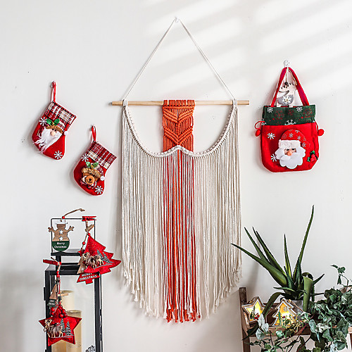 

Hand Woven Macrame Wall Hanging Ornament Bohemian Boho Art Decor Home Bedroom Living Room Decoration Nordic Handmade Tassel Cotton 45100cm