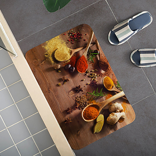 

Multicolored Spices Pattern Carpet Door Mat Bedroom Living Room Carpet Study Room Carpet Kitchen Bathroom Anti-slip Mat