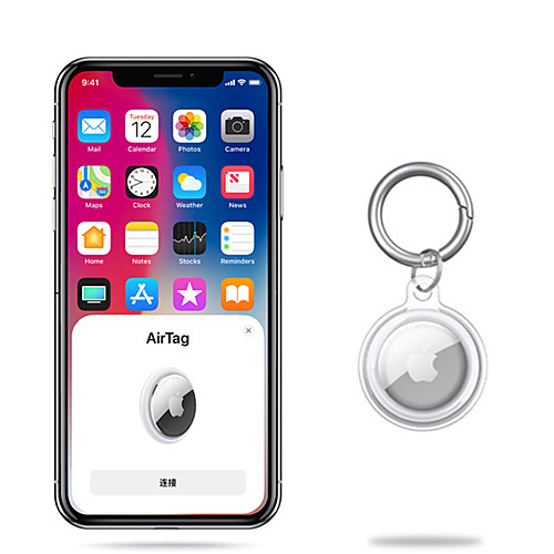 

Clear Case for AirTag Anti-lost Anti-Scratch Protective TPU Cover with Keychain Compatible with AirTags 2021 Smart Accessory