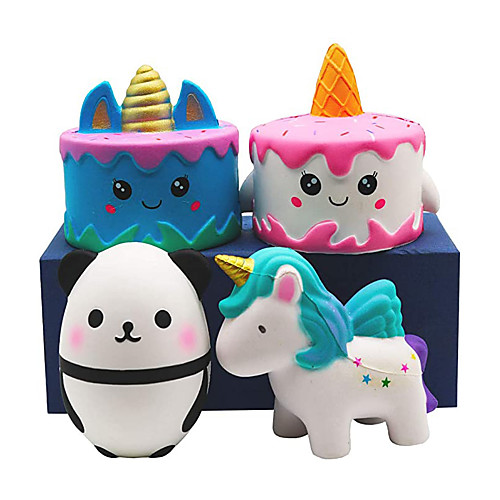 

Squishies Slow Rising Toy Set Jumbo Unicorn Cake Horse Panda Egg Soft Cute Hop Props Stress Relieve Sensory Toy for Boys and Girls(4 Packs)