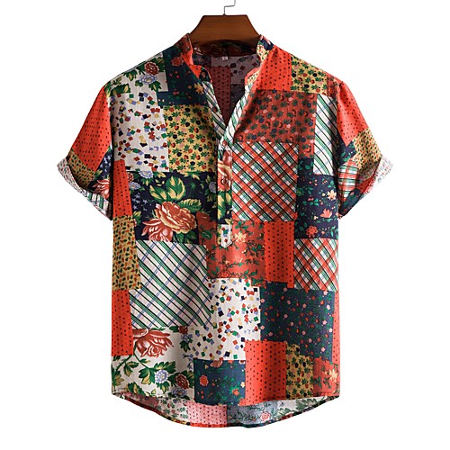 

Men's Golf Shirt Other Prints Graphic Print Short Sleeve Vacation Tops Streetwear Exaggerated Red
