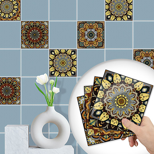

Creative Kitchen Oil-proof Sticker Pvc Wall Sticker Self-adhesive Bathroom Waterproof Wall Floor Tile Sticker Prague Brown