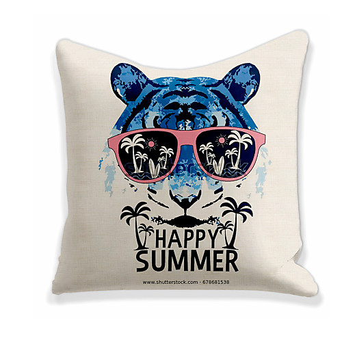 

Cushion Cover 1PC Faux Linen Soft Print Square Throw Pillow Cover Cushion Case Pillowcase for Sofa Bedroom 45 x 45 cm (18 x 18 Inch) Superior Quality Mashine Washable