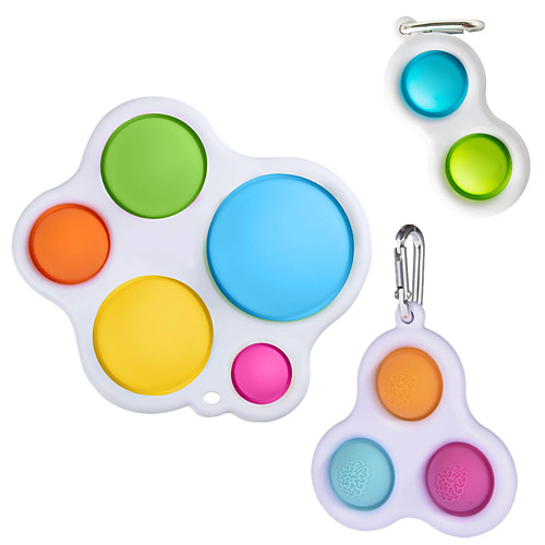 

3 pcs Simple Dimple Fidget Toy Small Fidget Toys Push Pop Figet Toys Stress Relief For Kids Adults Early Educational