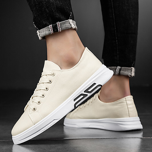 

Men's Sneakers Comfort Shoes Crib Shoes Sporty Casual Classic Athletic Daily Walking Shoes Canvas Breathable Non-slipping Shock Absorbing Booties / Ankle Boots Black Beige Spring Summer