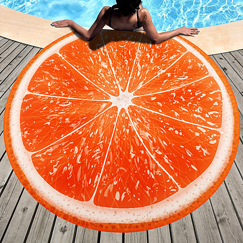 

Multi Purpose Beach Towel,Superfine Fibre Round Colorful Fruit Patterned Thick Silk Scarf,Sand Free Towel, for Travel, Camping, Pool, Outdoor or Picnic