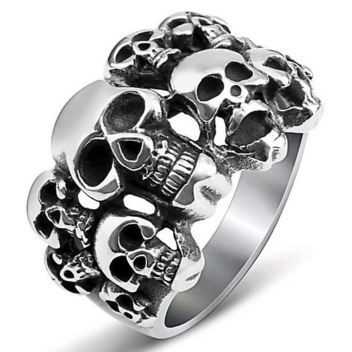 

Band Ring 3D Silver Alloy Skull Punk Rock 1pc 7 8 9 10 11 / Men's