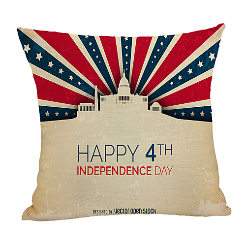

Double Side Print Independence Day Cushion Cover 1PC Faux Linen Soft Square Throw Pillow Cover Cushion Case Pillowcase for Sofa Bedroom 45 x 45 cm (18 x 18 Inch) Superior Quality Machine Washable