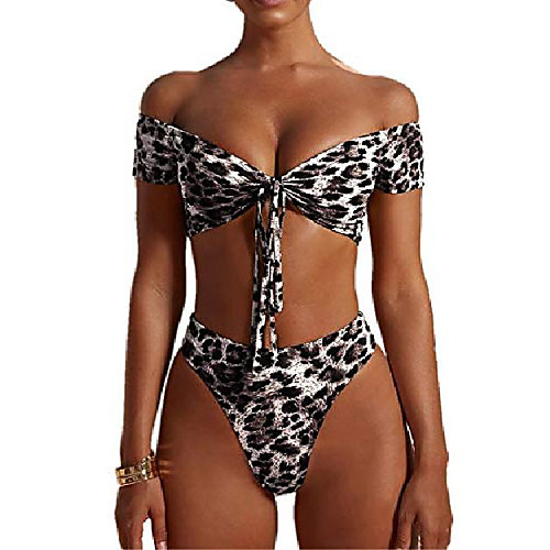 

Women's Bikini Swimsuit Leopard Black Leopard Leopard print on white Yellow leopard print Swimwear Bathing Suits Sexy