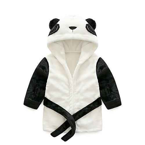 

Flannel Bathrobe for Baby, Cute Panda Modeling Soft Absorbent Home Wear,Children's Animal Bathrobe
