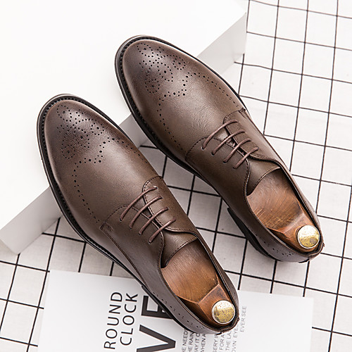 

Men's Oxfords Leather Shoes Printed Oxfords Business Vintage Classic Daily Party & Evening Nappa Leather Cowhide Booties / Ankle Boots Black Brown Spring Summer