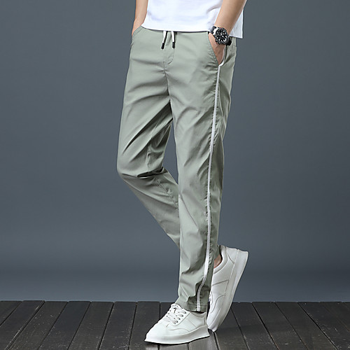 

Men's Chino Daily Chinos Pants Plain Full Length Gray Green Black Light Grey