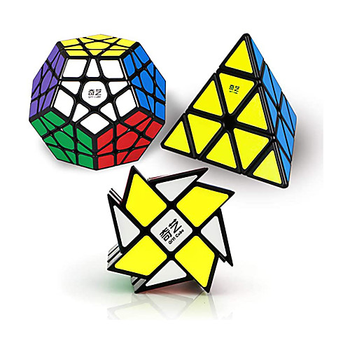 

QiYi Speed Cube Set, Magic Cube Set of Pyramid Megaminx Windmill Cube Qiyi Smooth Sticker Cubes Collection, Puzzle Toy for Kids