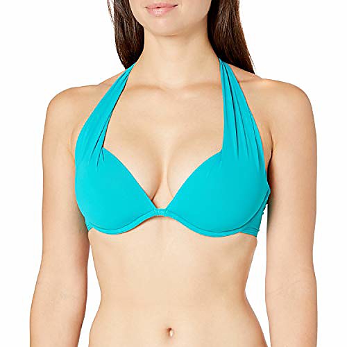 

contours by coco reef women's cameo halter bikini top, sea blue 447, 8/32 c