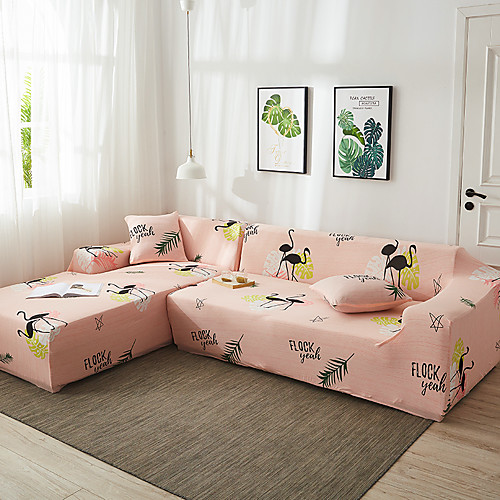 

Leaf Print 1-Piece Sofa Cover Couch Cover Furniture Protector Soft Stretch Slipcover Spandex Jacquard Fabric Super Fit for 14 Cushion Couch and L Shape SofaEasy to Install(1 Free Cushion Cover)