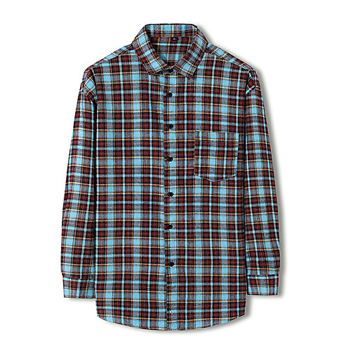 

Men's Shirt Plaid Button-Down Long Sleeve Casual Tops Casual Fashion Comfortable Red Brown Navy Blue