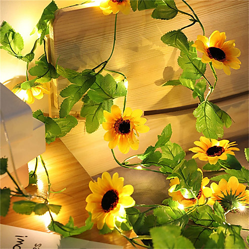 

Artificial Sunflower LED String Light Ivy Vine 2.2m 20Leds for Home Wedding Party Bedroom Decor Lamp DIY Hanging Lighting 2pcs 1pc Set