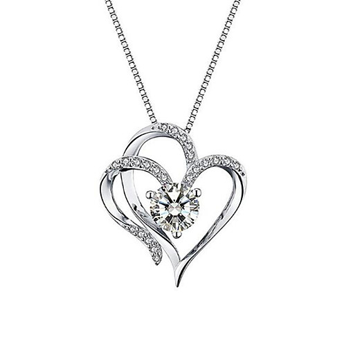 

Women's Pendant Necklace Charm Necklace Classic Cross Heart Precious Fashion Zircon Copper Gold Plated Silver 45 cm Necklace Jewelry 1pc For Christmas Party Evening Street Gift Prom
