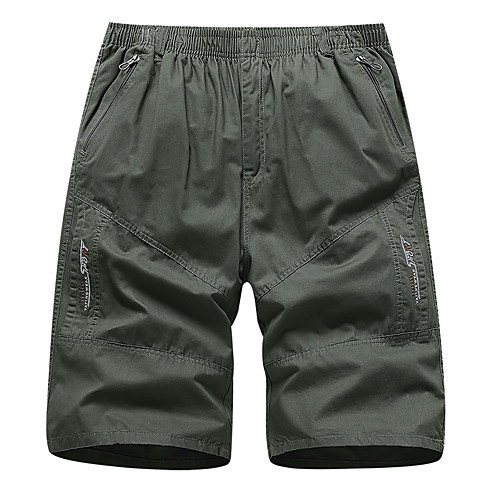 

Men's Chic & Modern Shorts Cycling Quick Dry Moisture Wicking Lightweight Breathable Soft Outdoor Sports Casual Daily Chinos Shorts Pants Simple Solid Color Knee Length Zipper Pocket Army Green Khaki