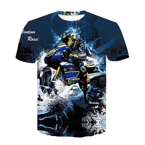 

Men's T shirt 3D Print 3D Rivet Mesh Short Sleeve Casual Tops Blue Red Yellow