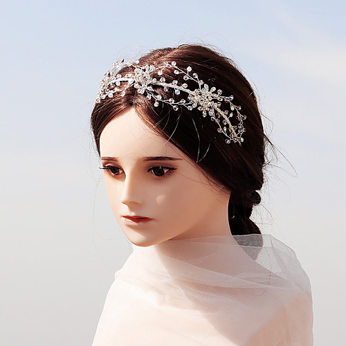 

Glitters Wedding Rhinestone Headpiece with Rhinestone / Trim 1 Piece Wedding / Special Occasion Headpiece