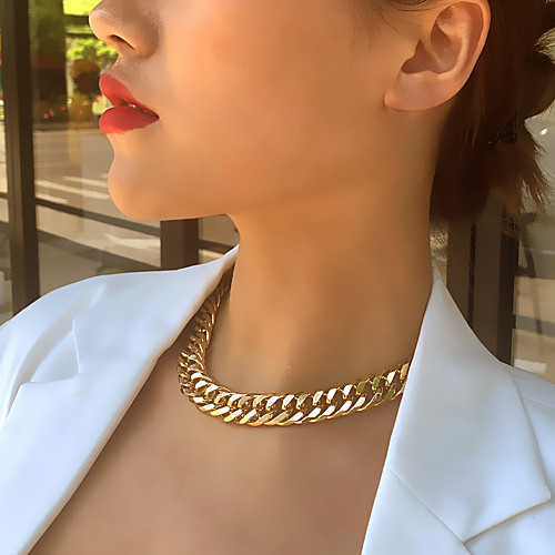 

twist thick chain minimalist style no pendant clavicle chain