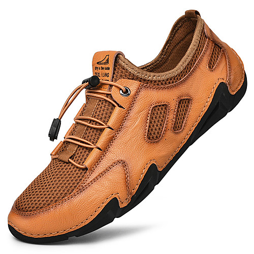 

Men's Sneakers Leather Shoes Comfort Loafers Hand Stitching Sporty Casual Beach Daily Outdoor Walking Shoes Trail Running Shoes Nappa Leather Cowhide Breathable Handmade Non-slipping Booties / Ankle