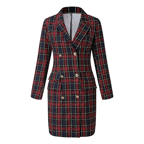 

z-8058 european and american amazon autumn and winter new suit jacket female high waist double breasted plaid skirt wholesale in stock