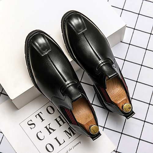 

Men's Loafers & Slip-Ons Penny Loafers Casual Daily Walking Shoes Faux Leather Breathable Non-slipping Wear Proof Black Brown Spring