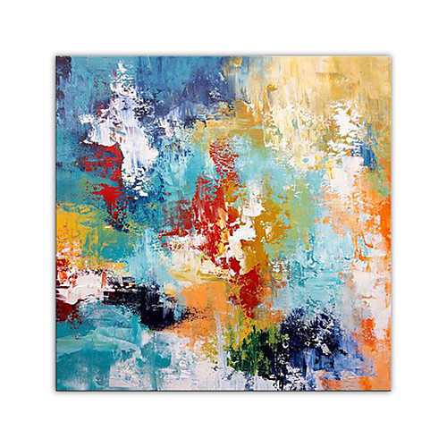 

Oil Painting Hand Painted Square Abstract Modern Rolled Canvas (No Frame)