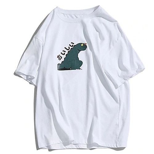 

Men's Unisex Tee T shirt Hot Stamping Graphic Prints Dinosaur Plus Size Print Short Sleeve Casual Tops 100% Cotton Basic Designer Big and Tall White Black