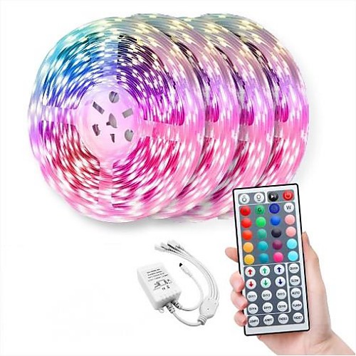 

LED Strip Lights Dimmable 20m Light Sets RGB Tiktok Lights 600 LEDs 5050 SMD 10mm Remote Control RC Cuttable Linkable Suitable for Vehicles Self-adhesive Color-Changing IP44