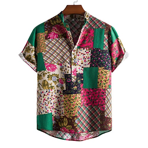 

Men's Golf Shirt Other Prints Graphic Print Short Sleeve Vacation Tops Streetwear Exaggerated Light Green