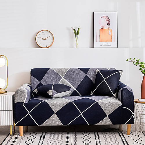 

2021 New Stylish Simplicity Print Sofa Cover Stretch Couch Super Soft Fabric Retro Hot Sale Black White Couch Cover