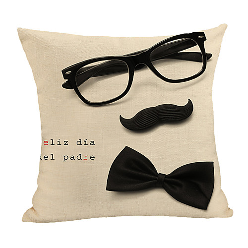 

Double Side Print Father's Day Cushion Cover 1PC Faux Linen Soft Square Throw Pillow Cover Cushion Case Pillowcase for Sofa Bedroom 45 x 45 cm (18 x 18 Inch) Superior Quality Machine Washable