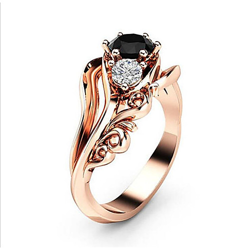 

Band Ring Cubic Zirconia Geometrical Rose Gold Copper Flower Stylish 1pc 7 8 / Women's