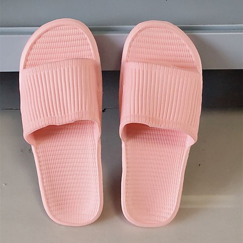 

Women's Sandals Flat Heel Round Toe PVC Solid Colored Red Pink
