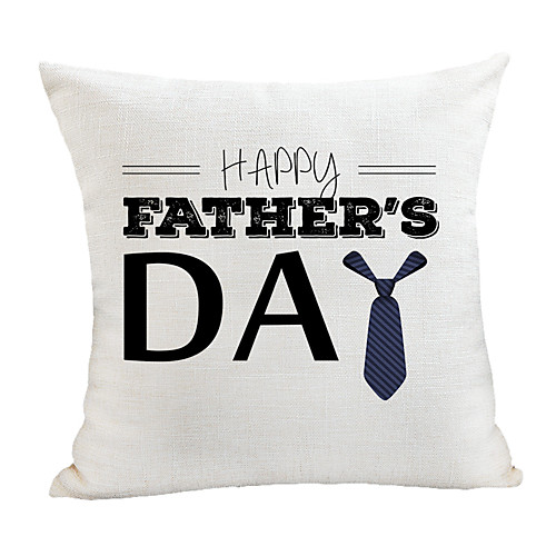 

Double Side Print Father's Day Cushion Cover 1PC Faux Linen Soft Decorative Square Pillowcase for Sofa Bedroom 45 x 45 cm (18 x 18 Inch) Superior Quality for Patio Garden Farmhouse Bench Couch