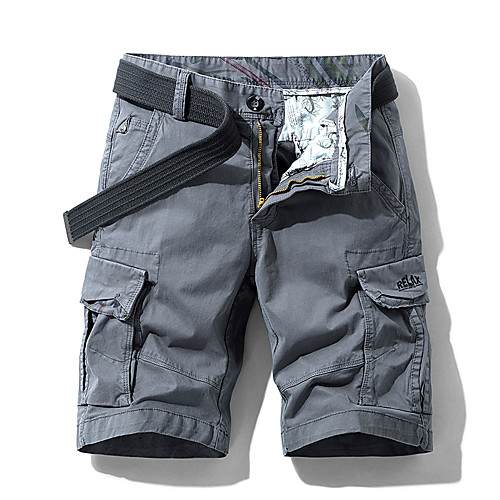 

Men's Shorts Cargo Shorts Shorts Pants Solid Colored ArmyGreen Khaki Light Grey Dark Gray