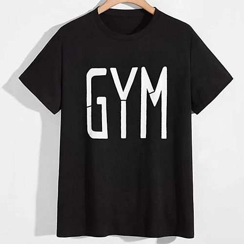 

Men's Unisex Tee T shirt Hot Stamping Graphic Prints Letter Plus Size Print Short Sleeve Casual Tops 100% Cotton Basic Designer Big and Tall Black