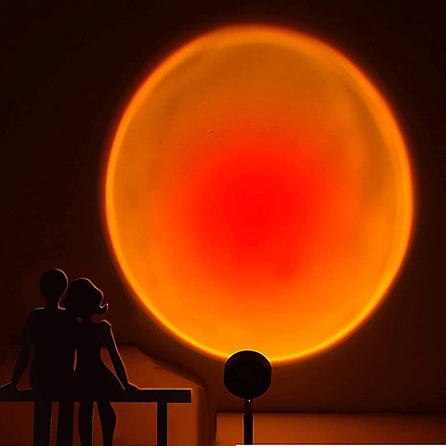 

Sunset Projector Lights Rainbow Night Light Tiktok Youtuber 180 Degree Rotatable Detachable Convenient Atmosphere Lamp Mode Switching USB Powered