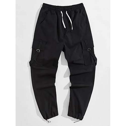 

Men's Cargo Punk & Gothic Daily Active Tactical Cargo Pants Solid Color Full Length Pocket Black
